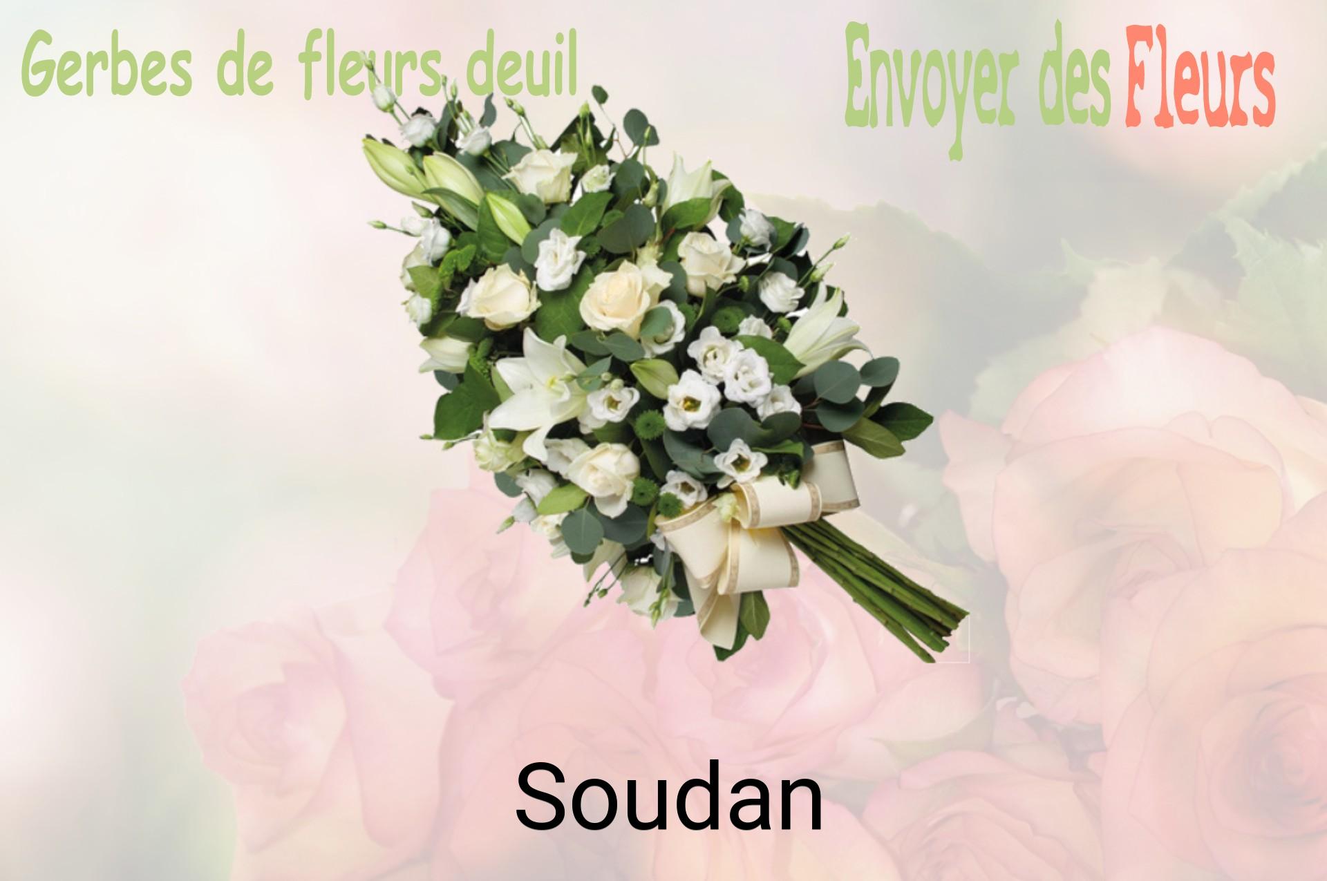Gerbe de fleurs de deuil livrée à Soudan